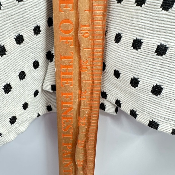 ANTHROPOLOGY Postage stamp white-black polka dot flowy woman swing summer tank M - Picture 10 of 11